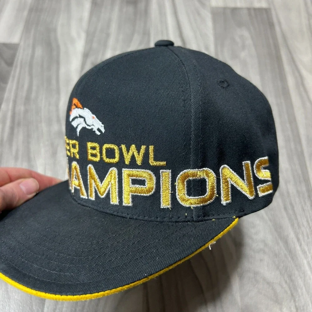 NFL Denver Broncos Team Apparel Baseball Cap Youth One Size Black Super‎ Bowl